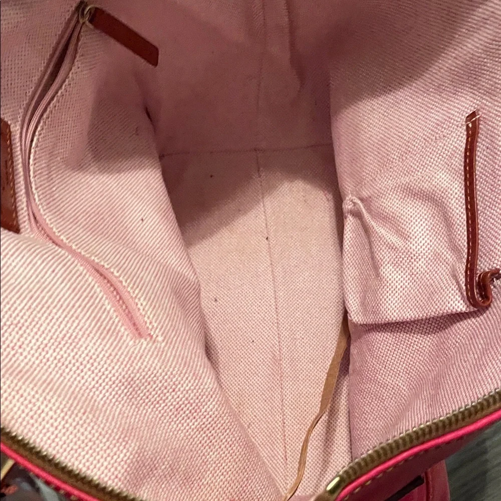 Dooney & Bourke Pink Tote with Brown Accents - Picture 3 of 8